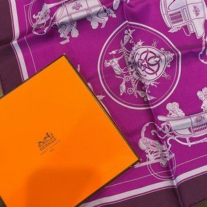 Hermes Mens Small Vibrnt Purple Scarf